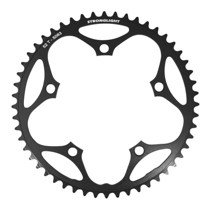 Plateau route Stronglight Dural 5 bras D130 52D ext Shimano noir 8-9V