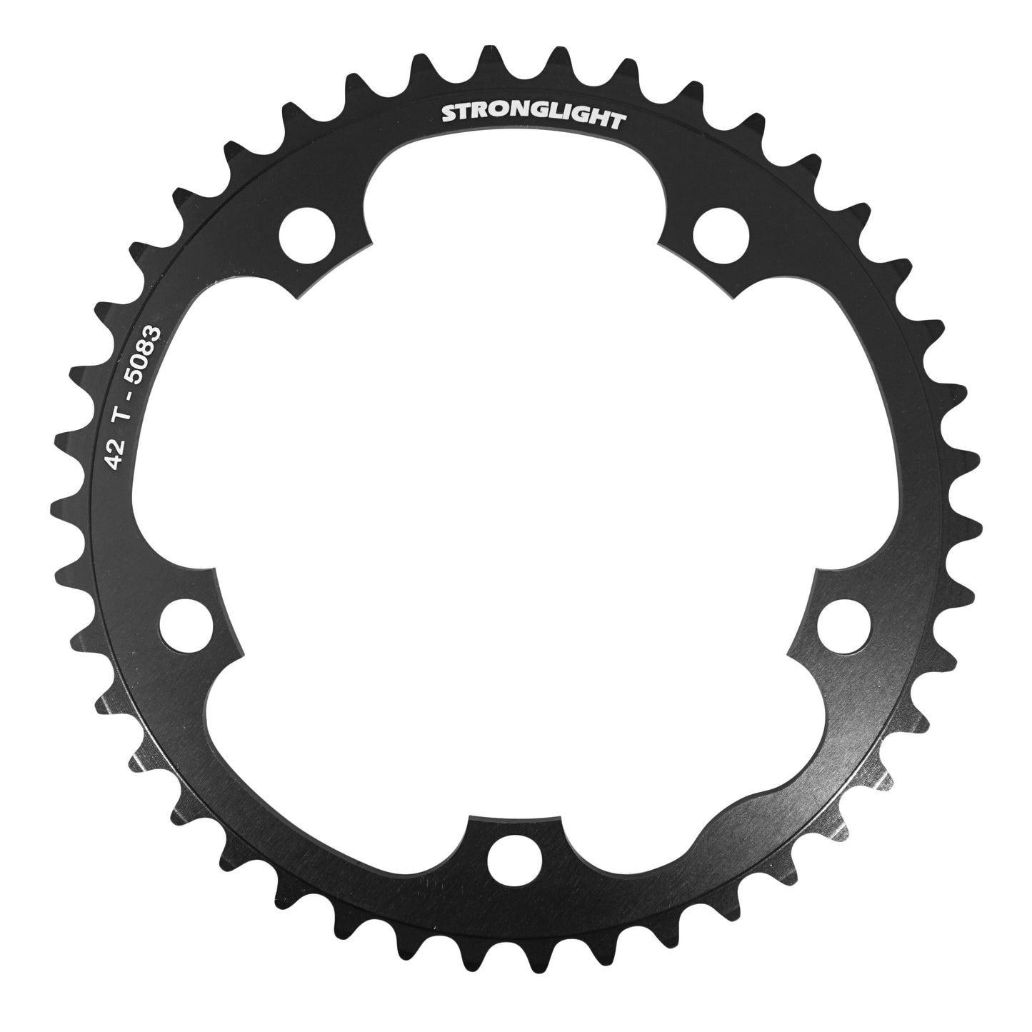 Plateau route Stronglight Dural 5 bras D130 42D int Shimano noir 8-9V