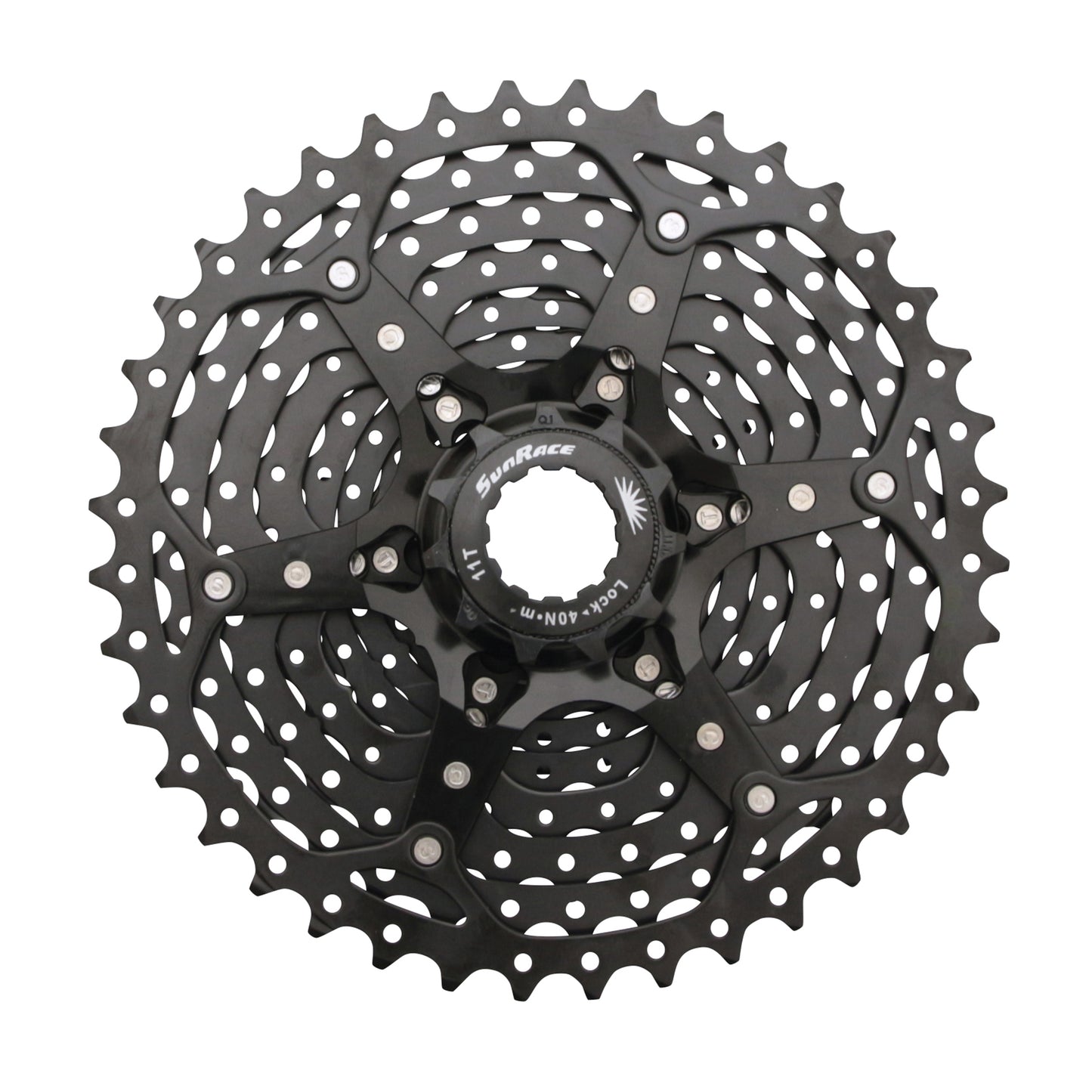 Cassette 10v. Sunrace ms3 11-40 VTT pour Shimano noir (11-13-15-18-21-24-28-32-36-40) (2 blocs + pignons)