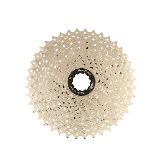 Cassette 11v. Sunrace ms8 11-40 VTT-gravel pour Shimano métallique argent (11-13-15-17-19-21-24-28-32-36-40) (2 blocs + pignons)