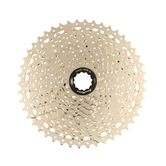 Cassette 11v. Sunrace ms8 11-46 VTT pour Shimano métallique argent (11-13-15-18-21-24-28-32-36-40-46) (2 blocs + pignons)