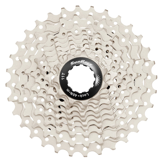 Cassette 10v. Sunrace rs1 11-28 route pour Shimano (niveau 105) métallique argent (11-12-13-14-15-17-19-21-24-28)
