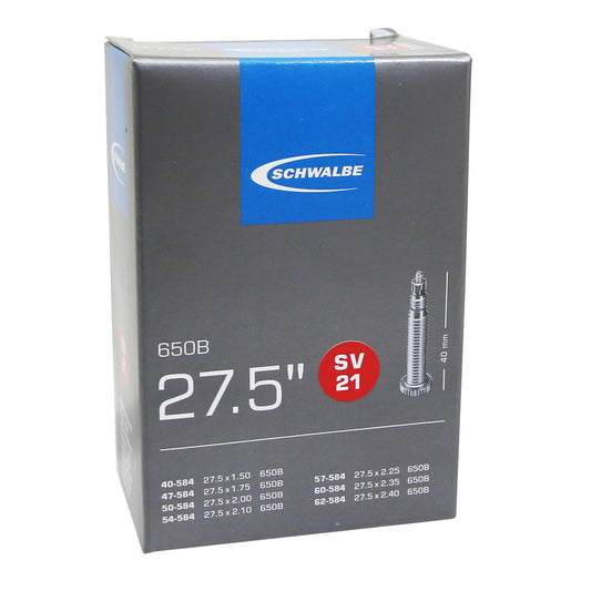 Chambre à air vélo 27.5 x 1.50-2.35 Schwalbe valve presta obus démontable tout alu (sv21)