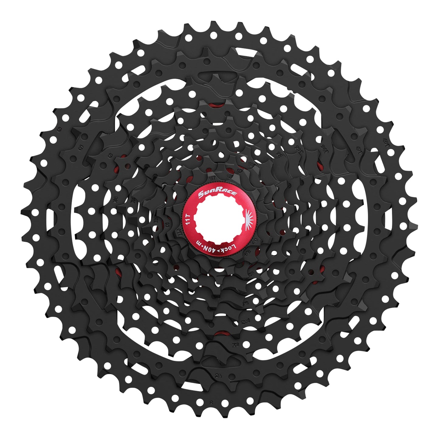 Cassette 10v. Sunrace mx3 11-46 VTT pour Shimano noir (11-13-15-18-21-24-28-34-40-46)