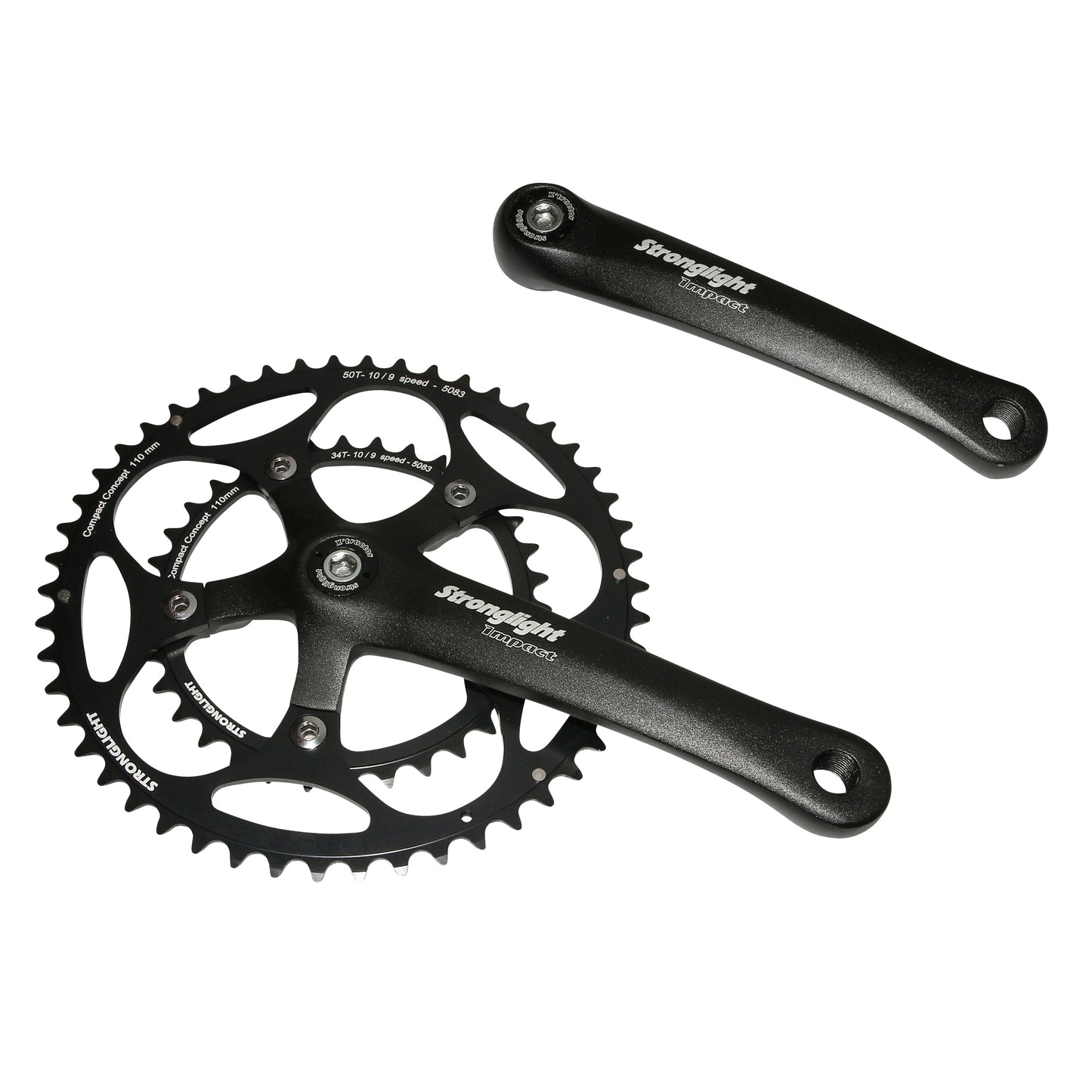 Stronglight Impact road crankset black 165 48x34 107 axle