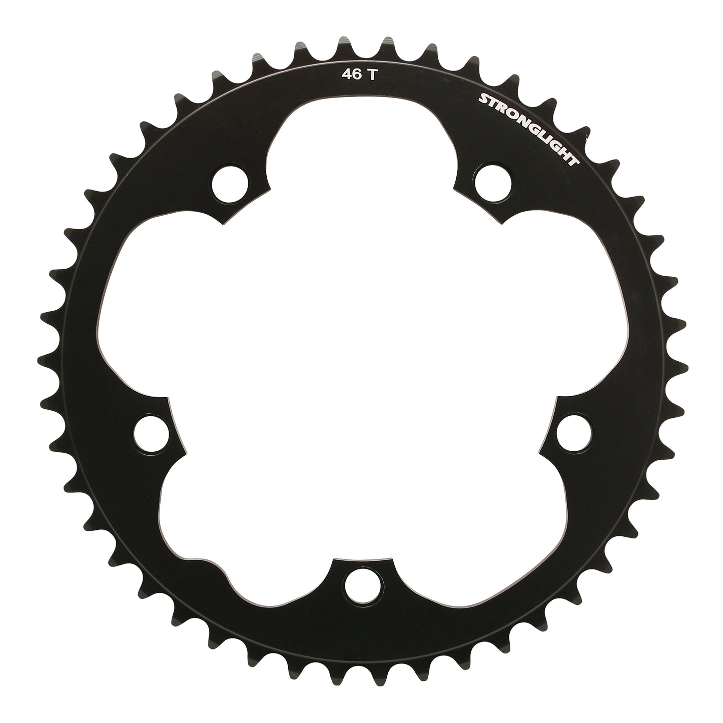 Plateau route Stronglight Dural 5 bras D130 46D ext Shimano noir 8-9V