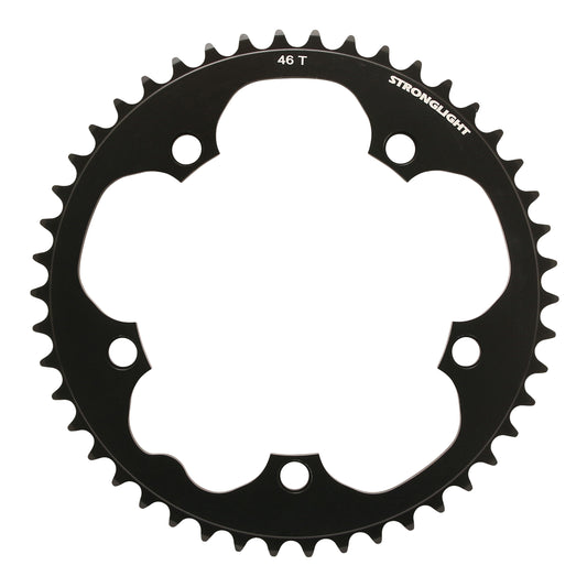 Plateau route Stronglight Dural 5 bras D130 46D ext Shimano noir 8-9V