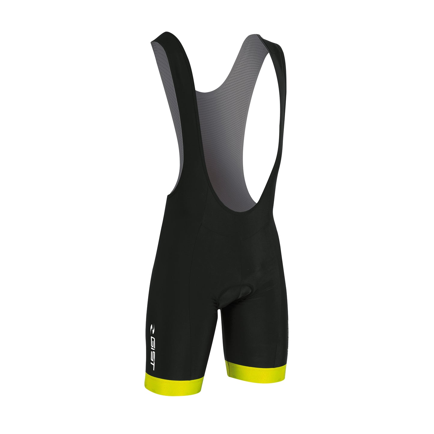 Cuissard court Gist à bretelles fond coolmax noir bords jaune fluo (5116)