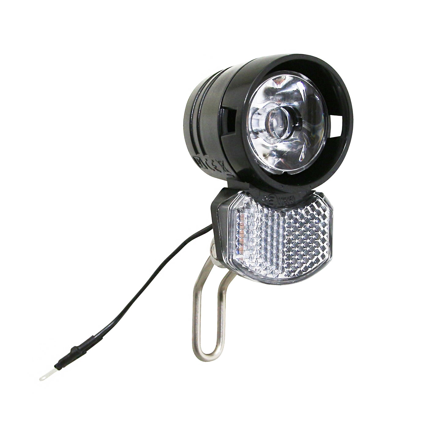 Dynamo bike light for front fork, AXA Ecoline LED, 15lux, 2.4w, black, 10cm electric wire, 2 connections