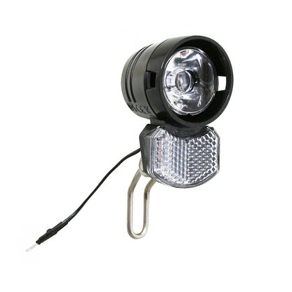 Dynamo bike light for front fork, AXA Ecoline LED, 15lux, 2.4w, black, 10cm electric wire, 2 connections
