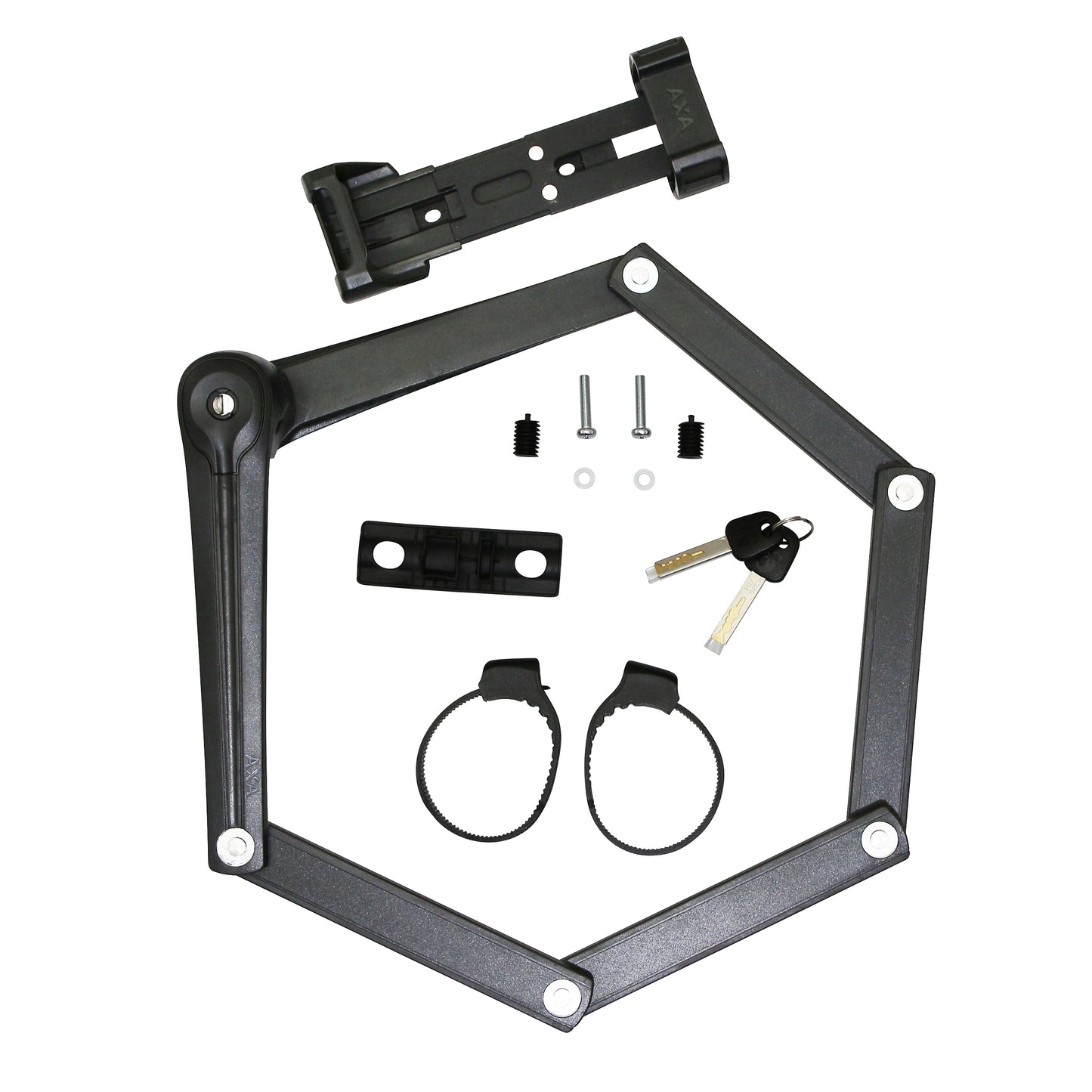 Axa Foldable Bike Lock 100 L 90 cm Black with 7 mm Link Bracket - Security Level 9-15
