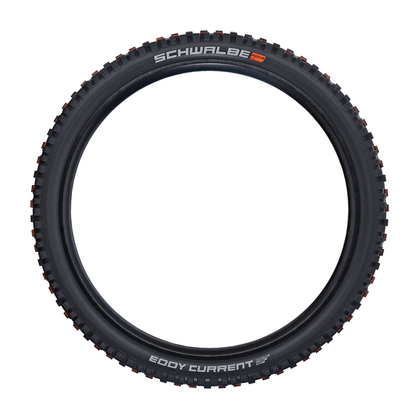 Pneu VTT Gravity - VAE 29 X 2.60 Schwalbe Eddy Current Rear Addix Super Gravity Noir Tubeless Ready TS (65-622) Homologué VAE e50