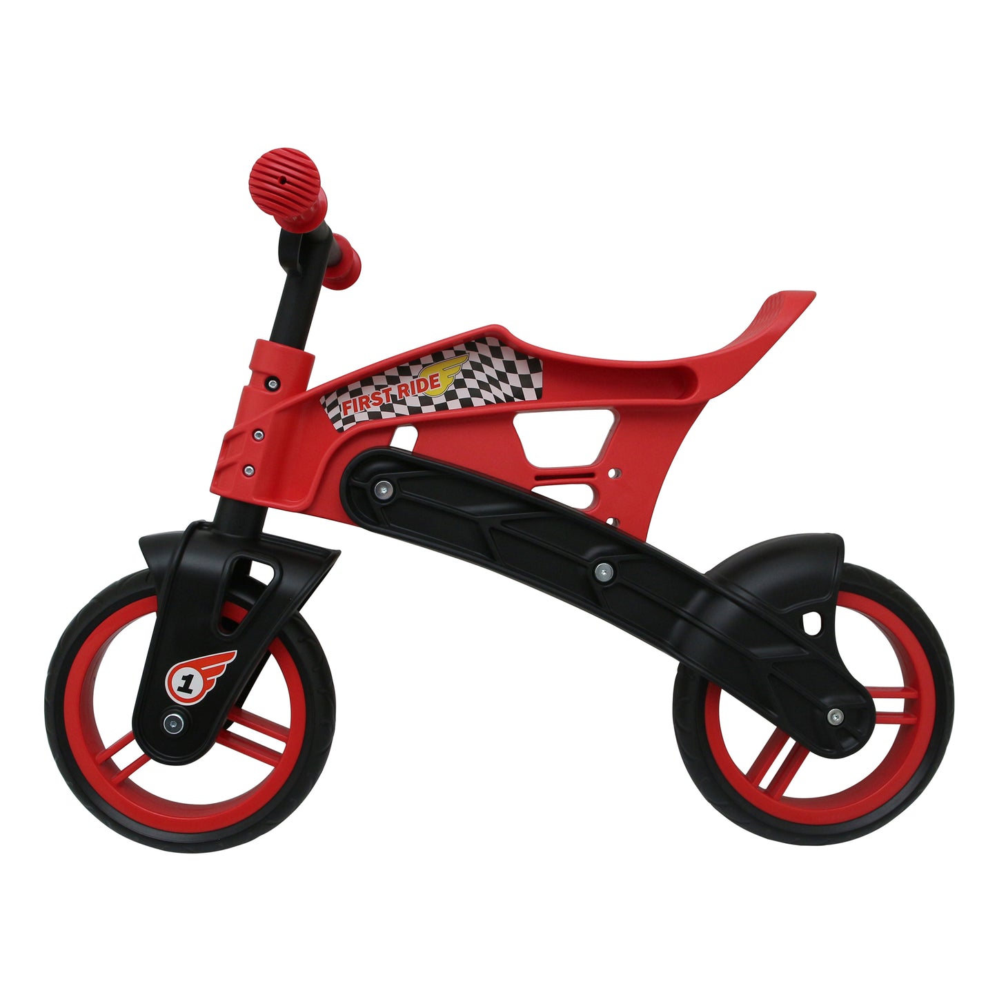 Polisport red 12-inch off-road balance bike