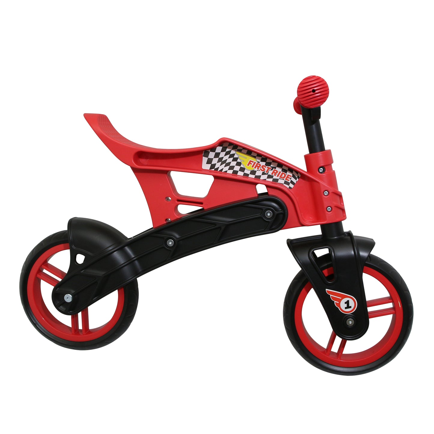 Polisport red 12-inch off-road balance bike