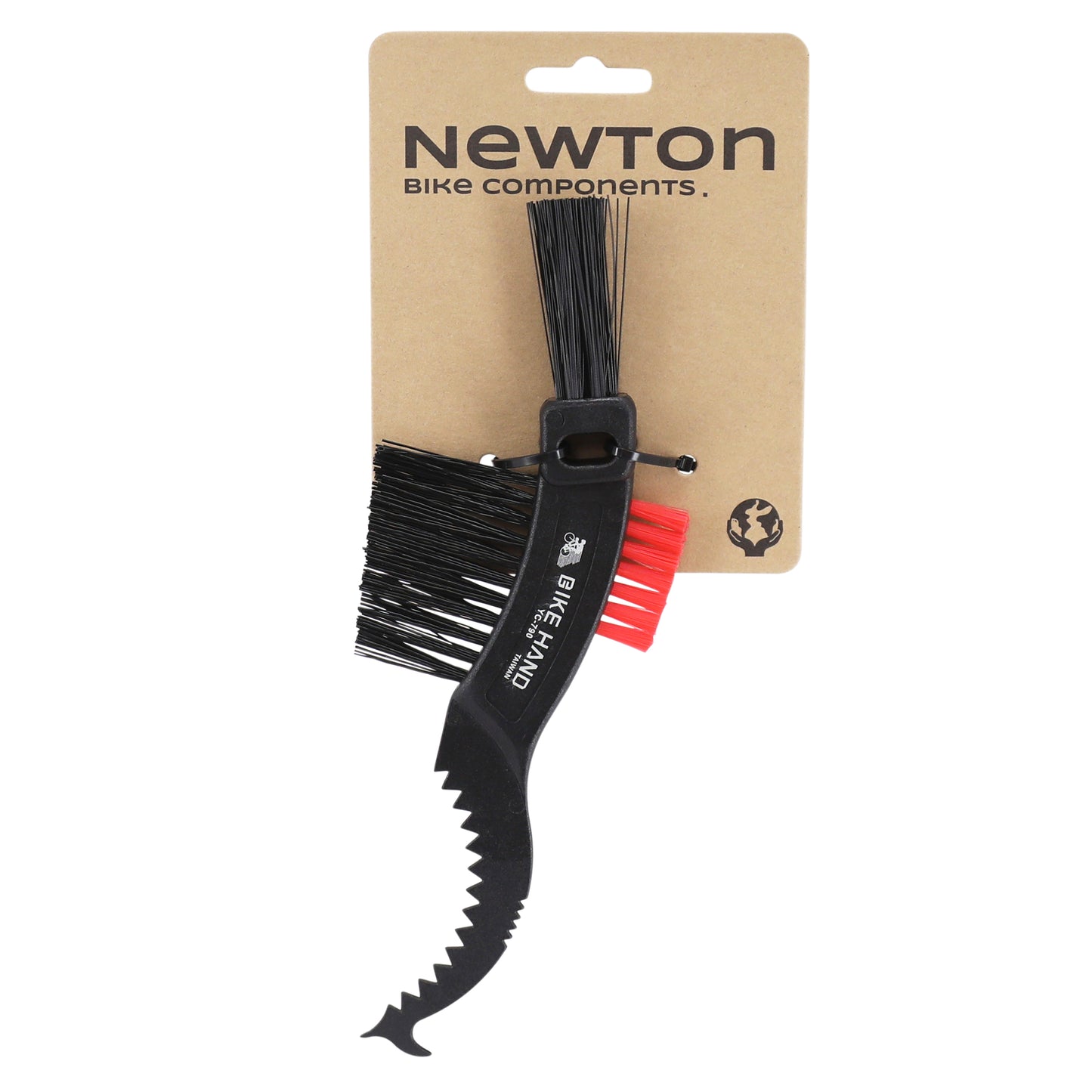 Brosse de nettoyage vélo NeWTon clean en nylon avec grattoir integré