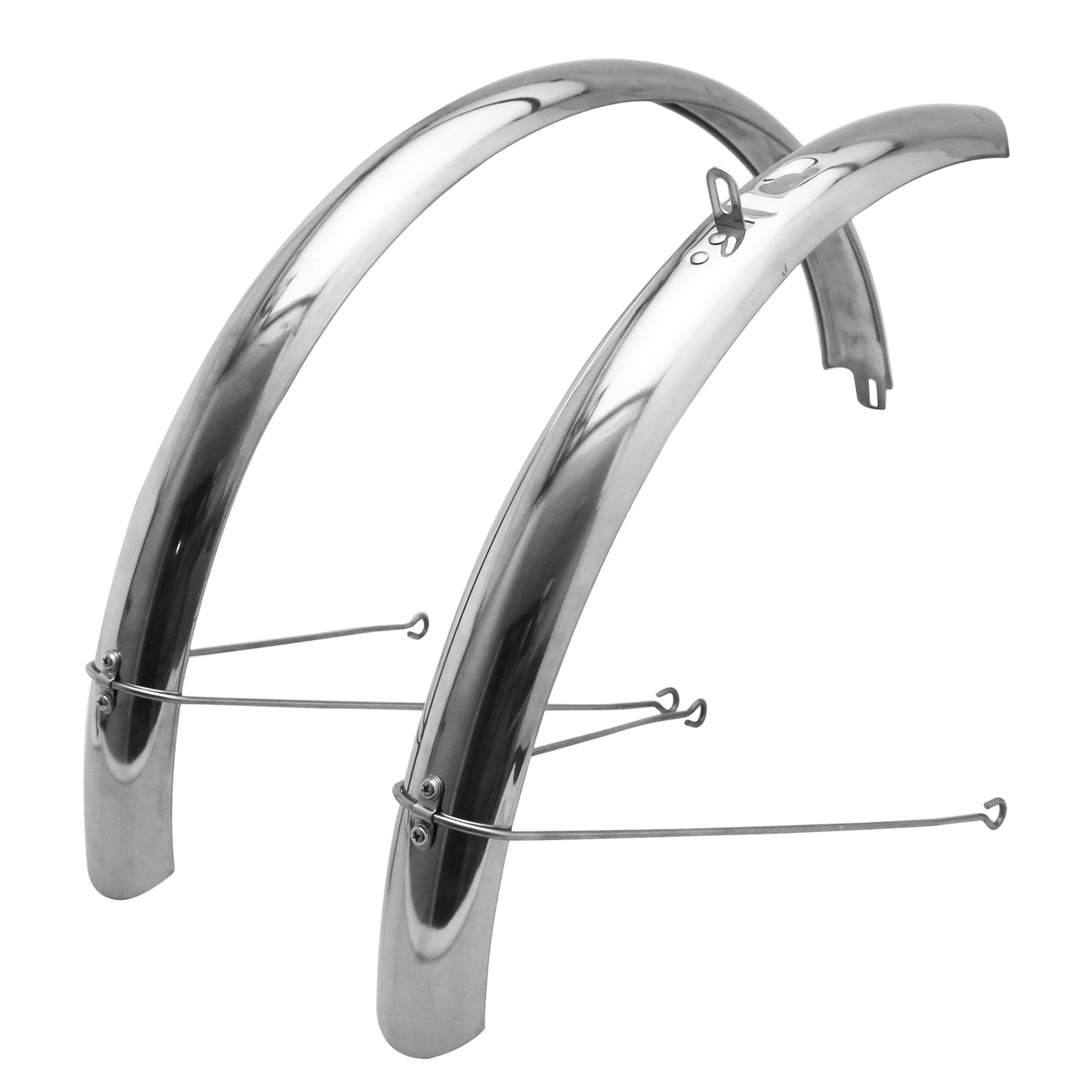 26/650B PCP Stainless Steel Mudguards with Silver Stays 60 mm (pair)