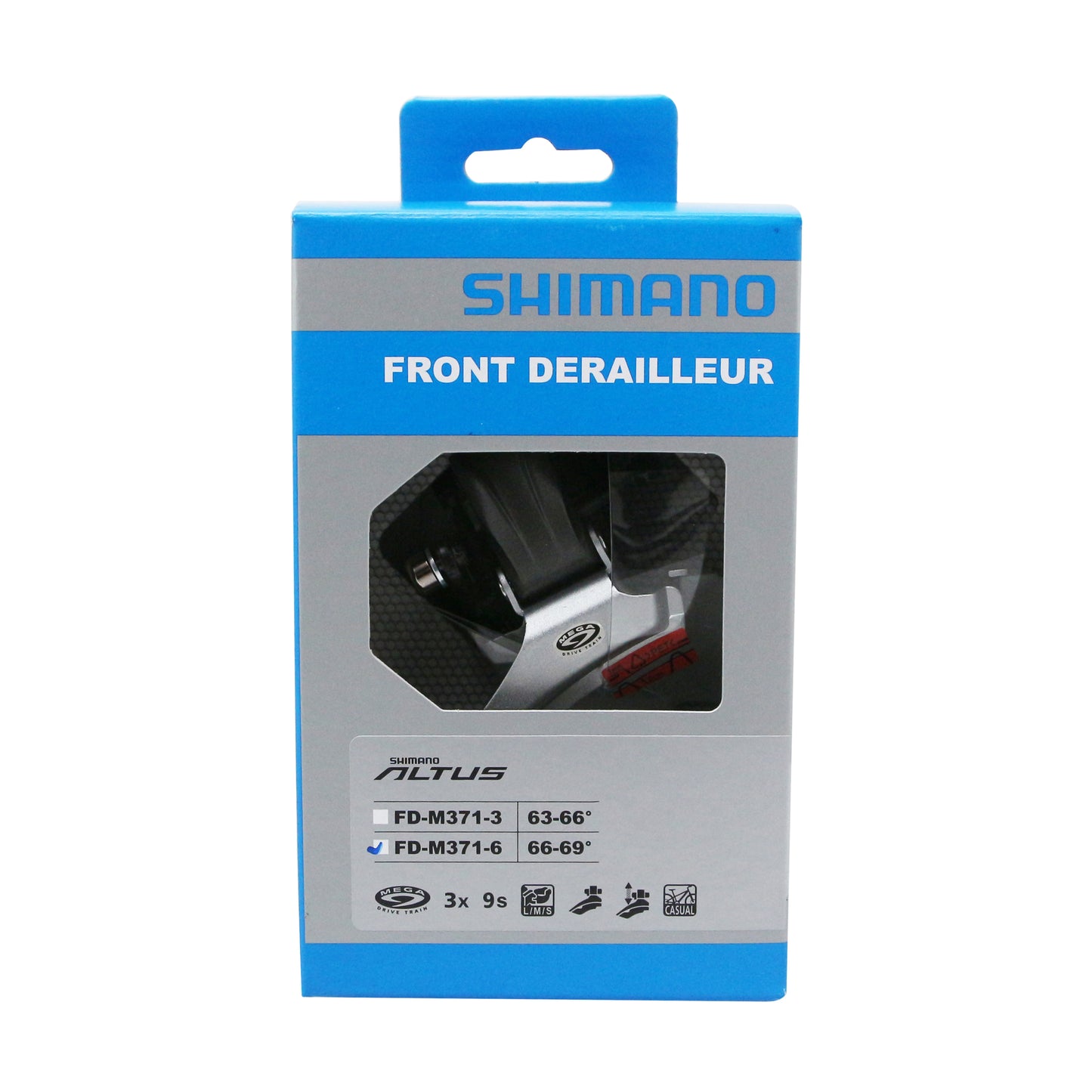 Dérailleur VTT avant Shimano acera-altus m371 9v. collier haut 31.8-34.9 tirage haut