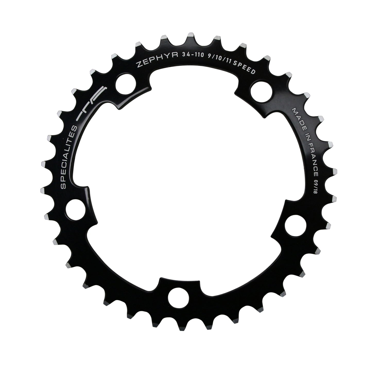 Plateau route TA Zephyr 5 bras D110 34D int Shimano 9-10V noir