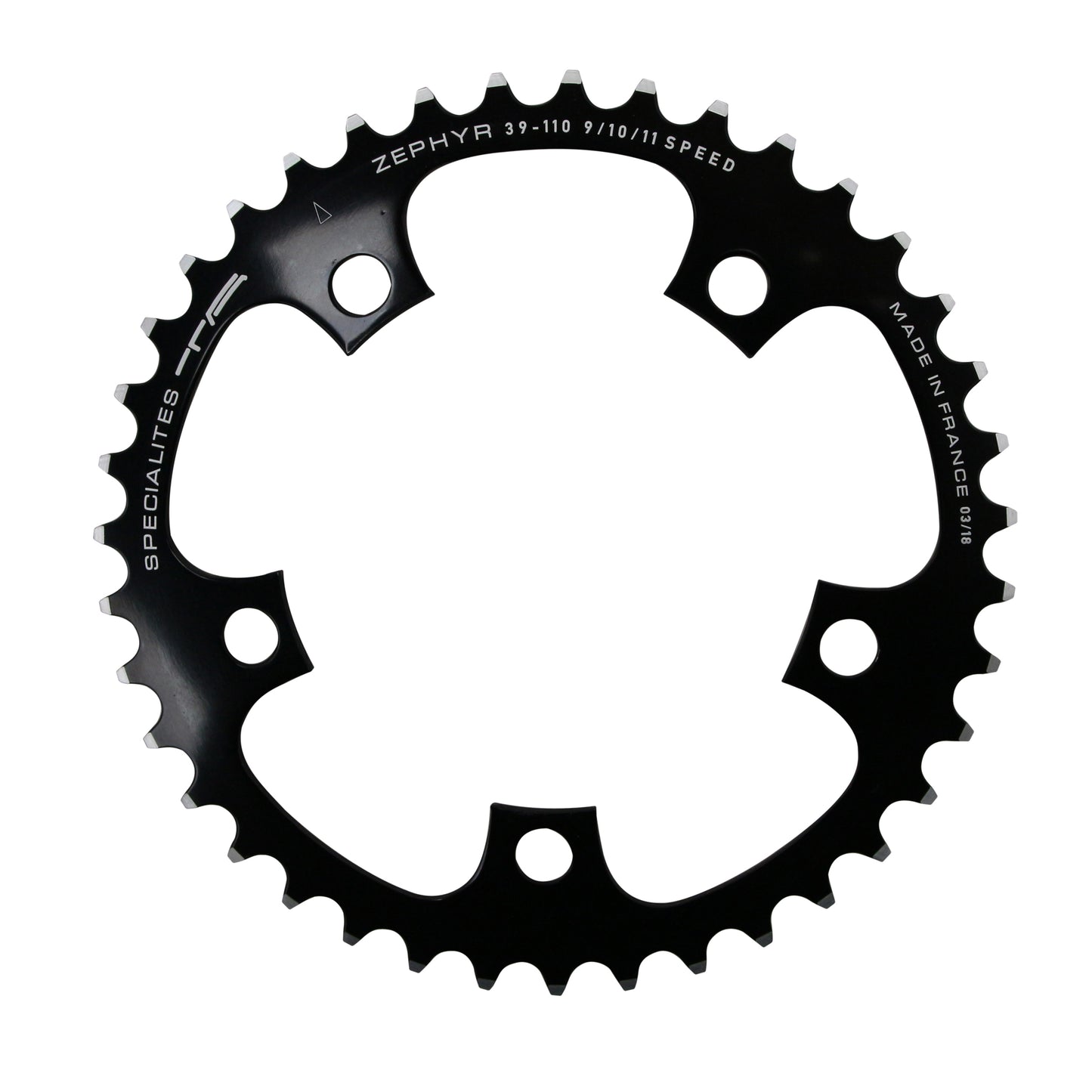 Plateau route TA Zephyr 5 bras D110 39D int Shimano 9-10V noir