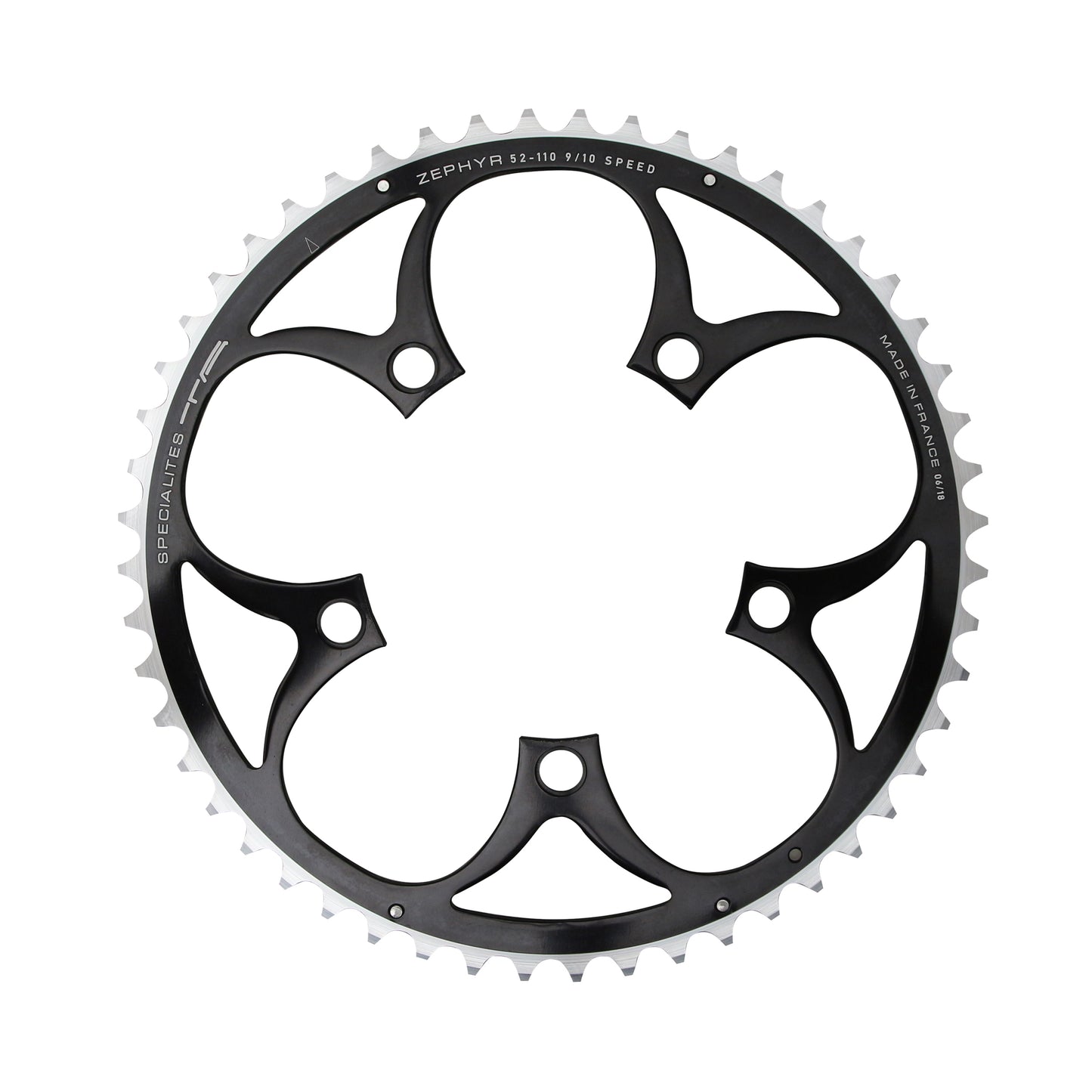 Plateau route TA Zephyr 5 bras D110 52D ext Shimano 9-10V noir