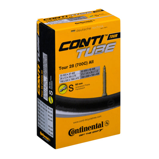 Chambre à air vélo 700 x 32-47 Continental valve presta obus démontable valve longue 60mm