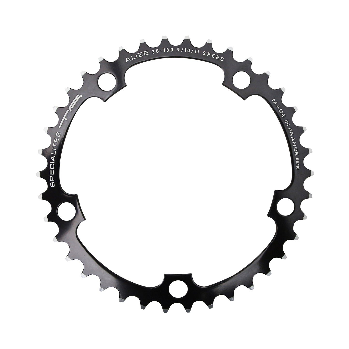 Plateau route TA Alize 5 bras D130 38D int Shimano 8-10V noir