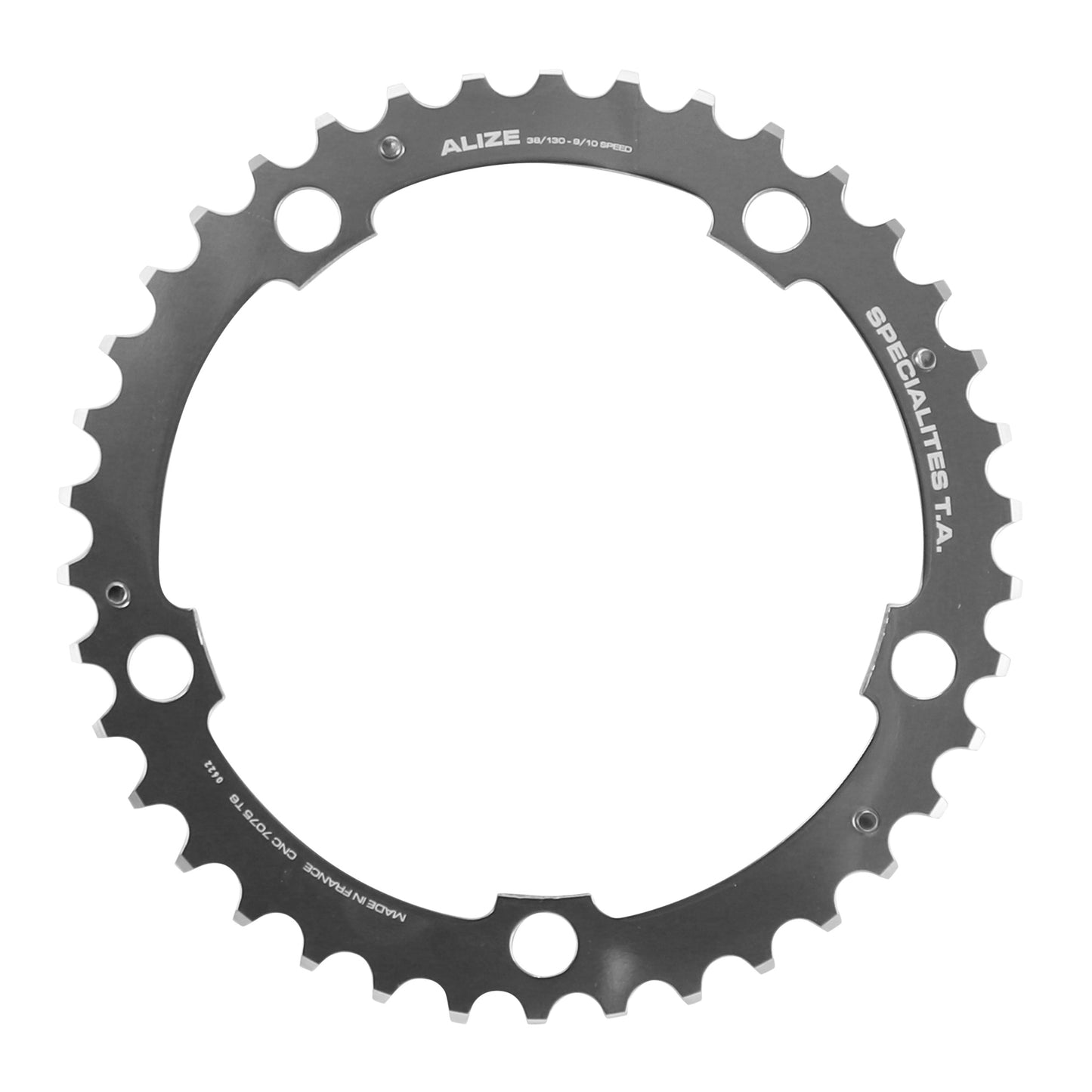 Chainring road TA Alize triple 5-arm BCD 130 38T middle silver 8-10S