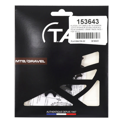 TA Chinook MTB Chainring 4-bolt BCD 64 22T inner double 10-11S