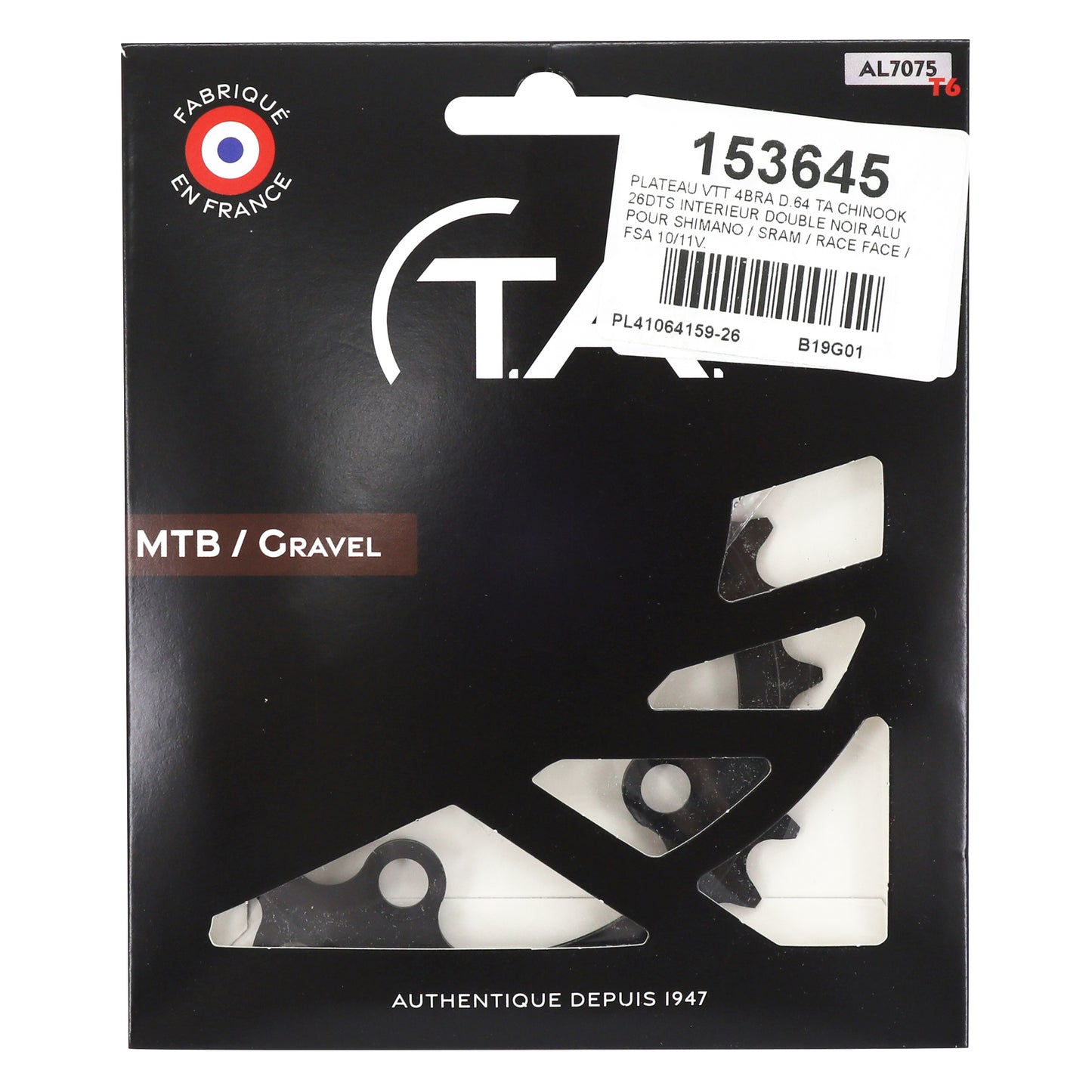 Plateau VTT TA Chinook 4 bras D64 26D int double 10-11V