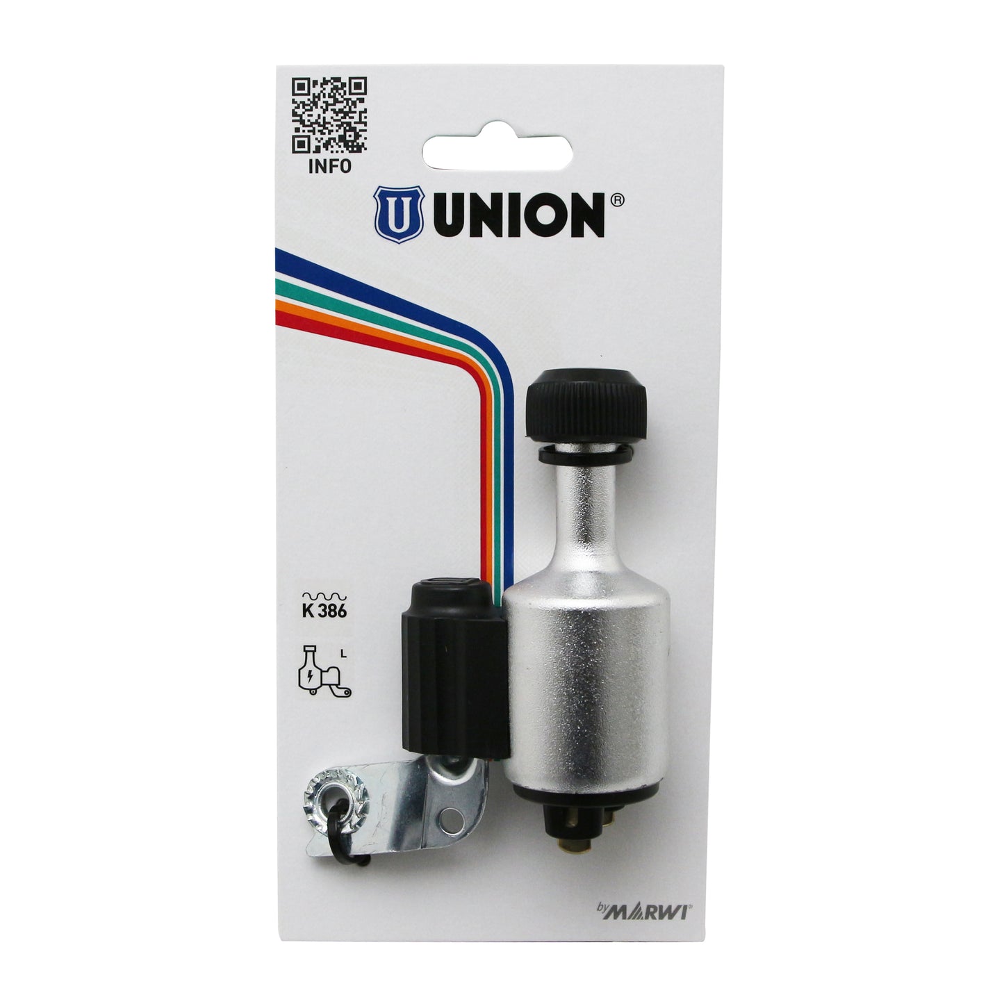 Dynamo gauche alu Marwi noir galet nylon 6v-3w