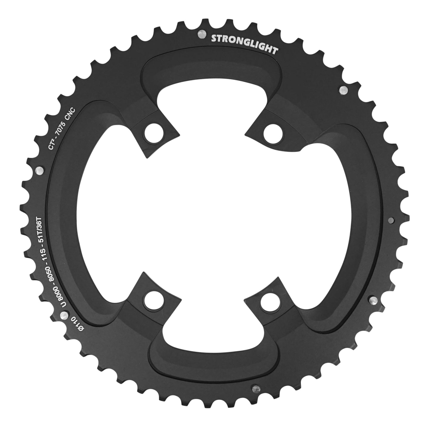 Plateau route Stronglight CT2 4 bras D110 pour Ultegra R8000 51D ext