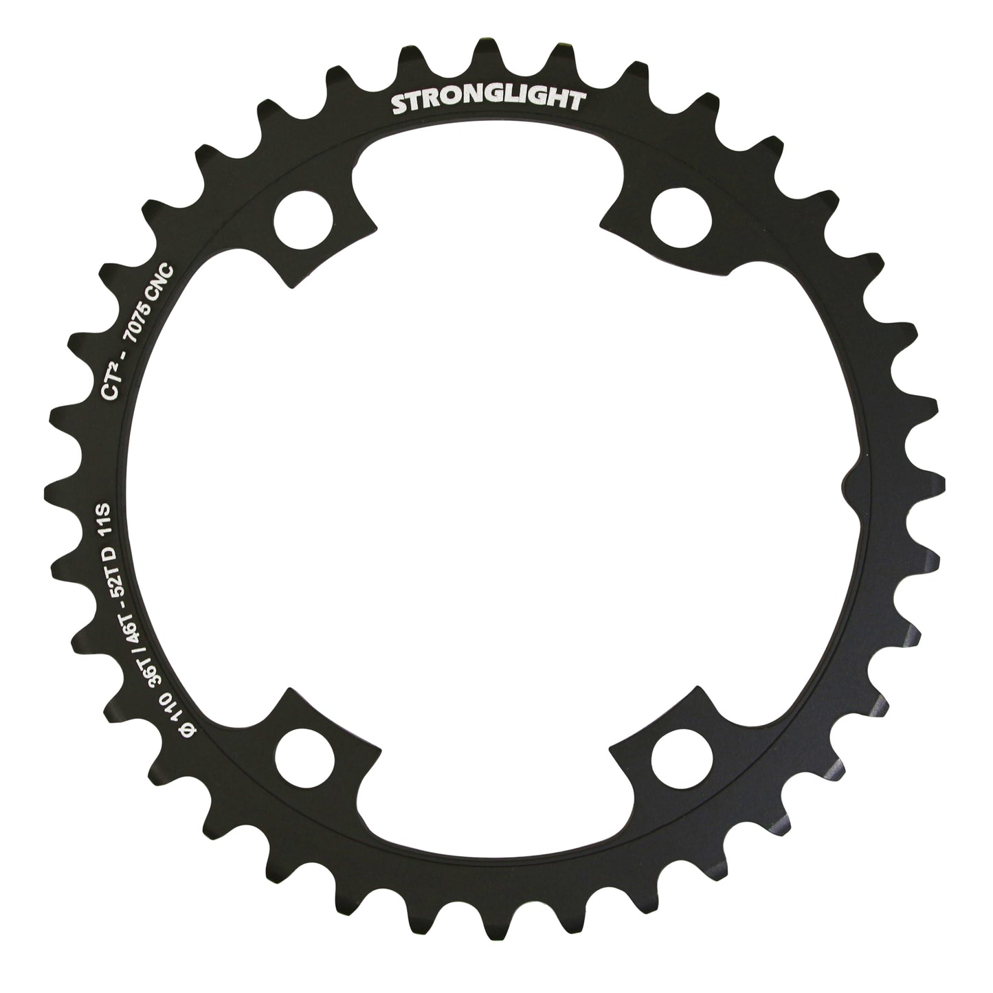 Plateau route Stronglight CT2 4 bras D110 pour Ultegra R8000 36D int 46-52