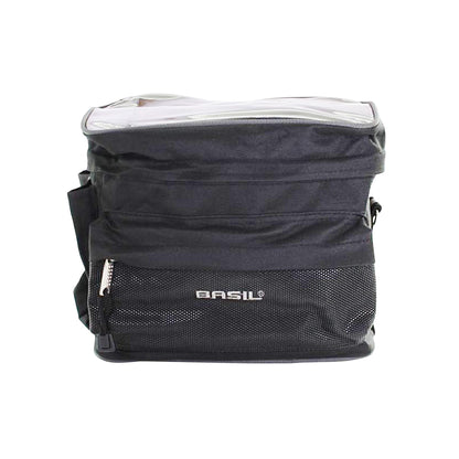 Sac vélo Basil mali 8l noir fixation cintre par sangles velcros ajustables