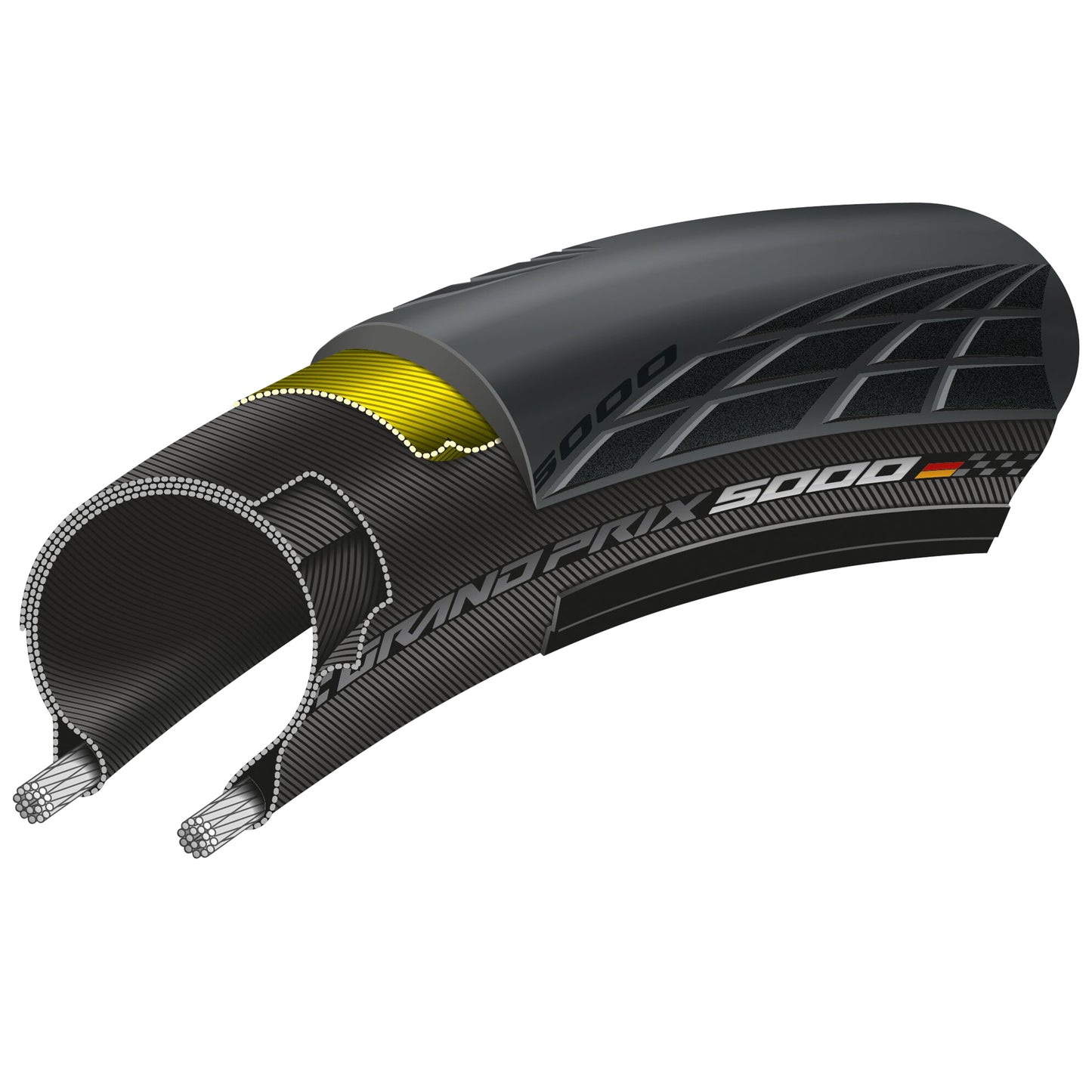 Pneu Route 700 X 25 Continental Grand Prix 5000 Noir TS (25-622) -GP5000-