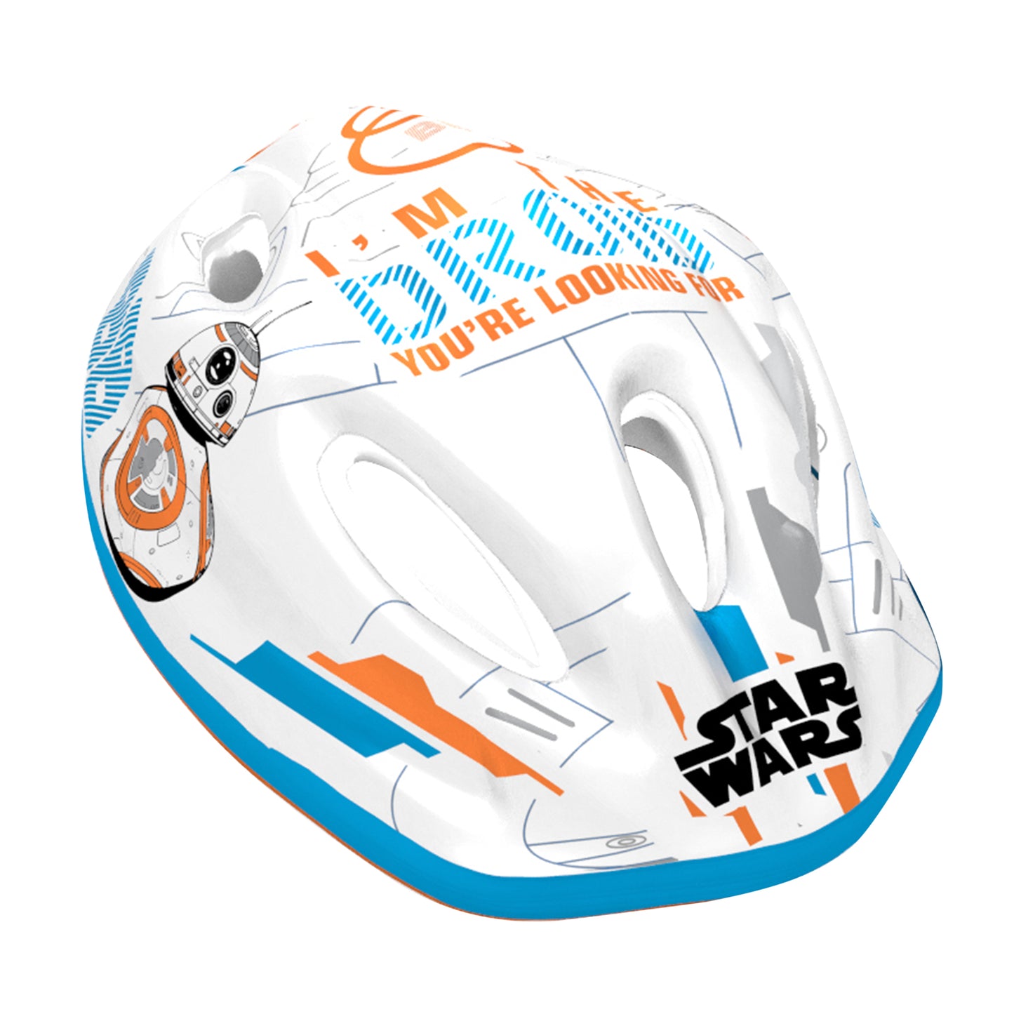 Casque vélo enfant Disney v2 starwars blanc-bleu-orange avec molette réglage