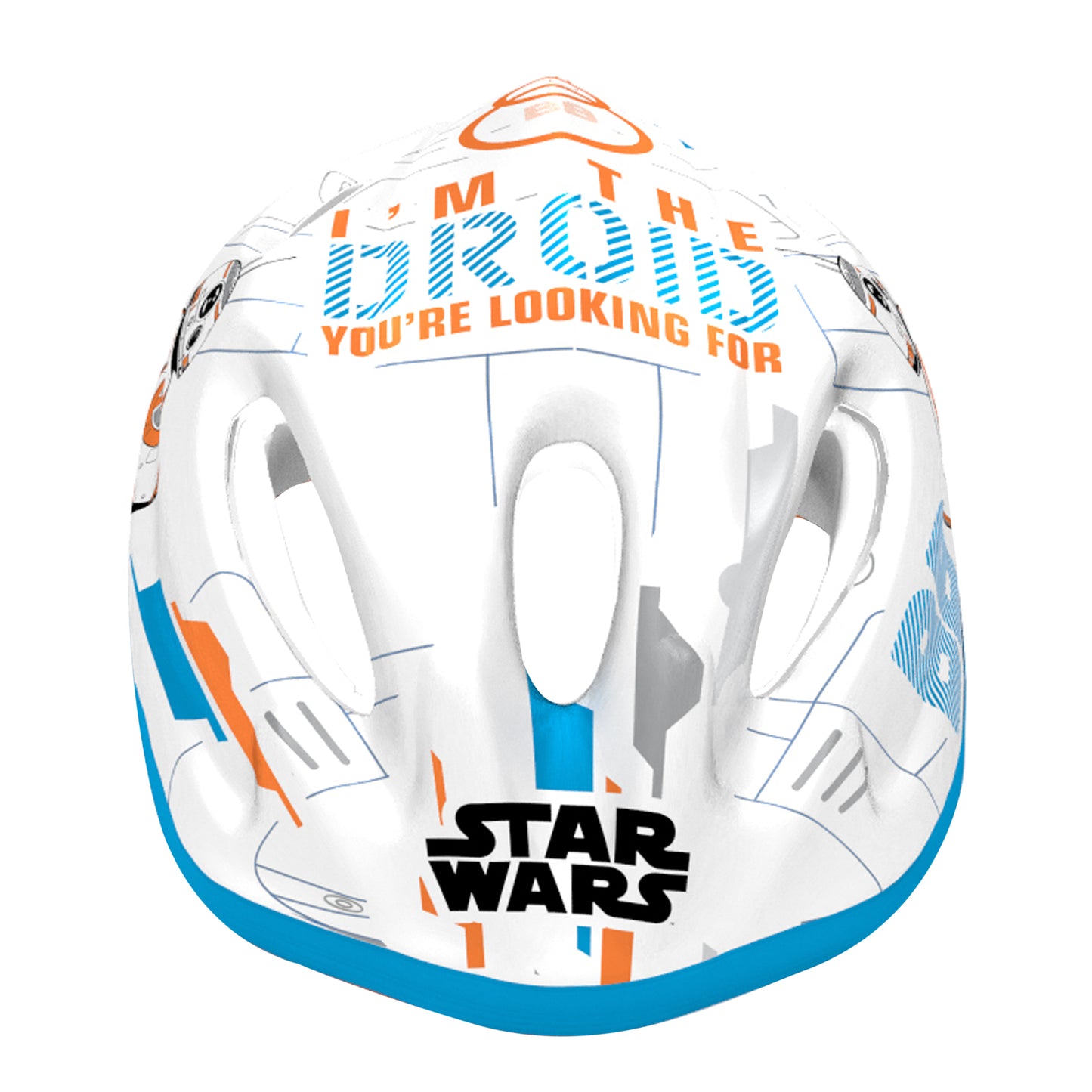 Casque vélo enfant Disney v2 starwars blanc-bleu-orange avec molette réglage