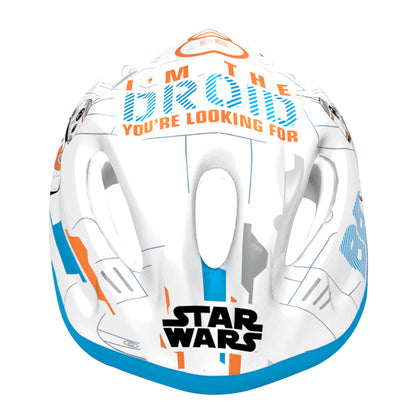Casque vélo enfant Disney v2 starwars blanc-bleu-orange avec molette réglage