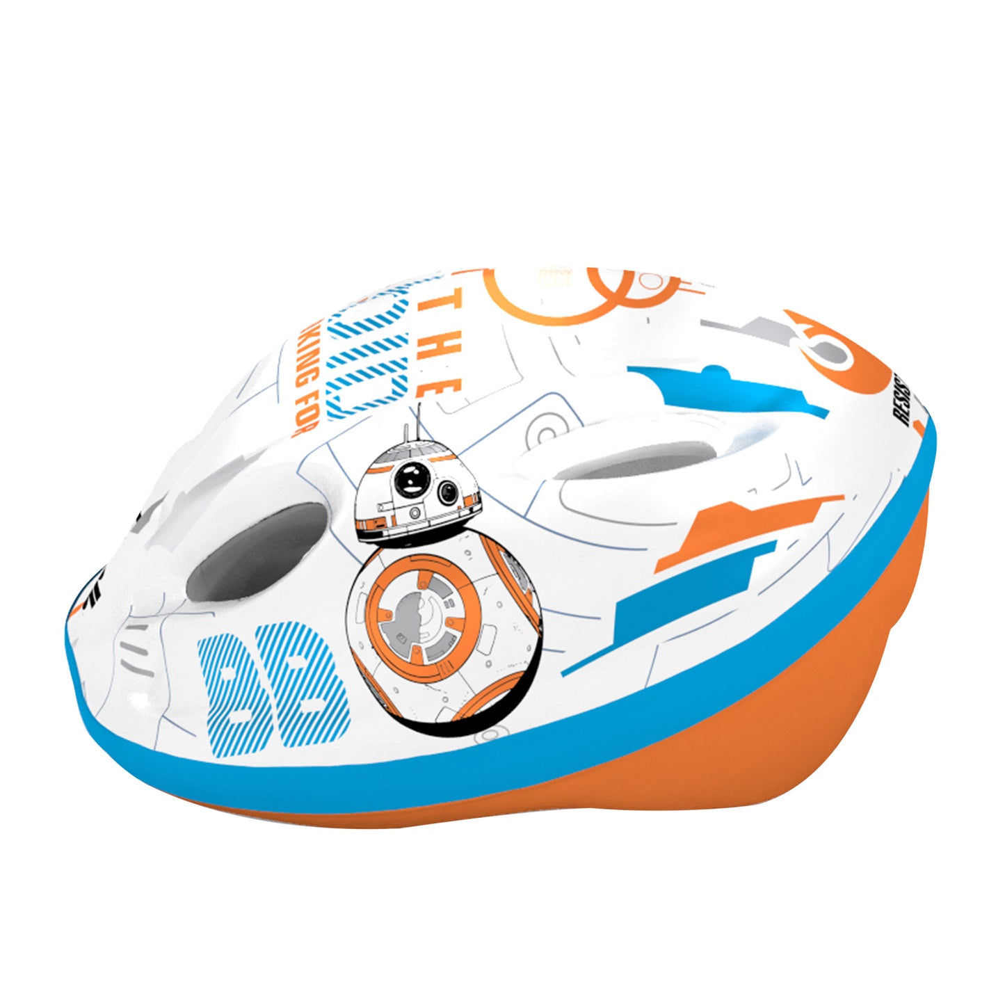Casque vélo enfant Disney v2 starwars blanc-bleu-orange avec molette réglage