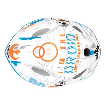 Casque vélo enfant Disney v2 starwars blanc-bleu-orange avec molette réglage