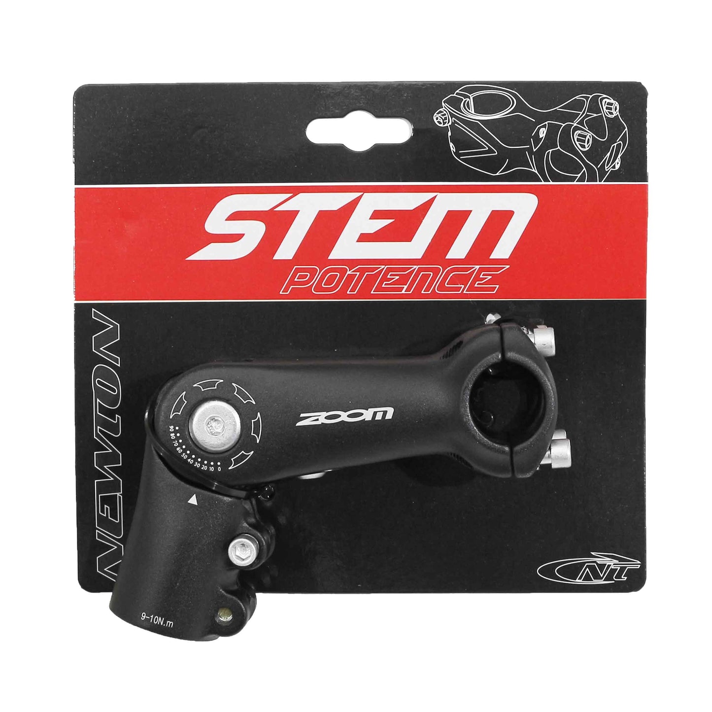 Potence VTT Zoom réglable rehaussée 25,4 L90 pour pivot 1"1/8