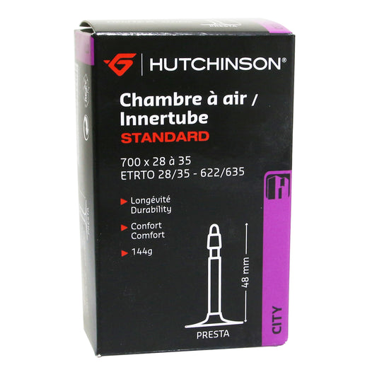 Chambre à air vélo 700 x 28-35 Hutchinson valve presta 48mm 144g