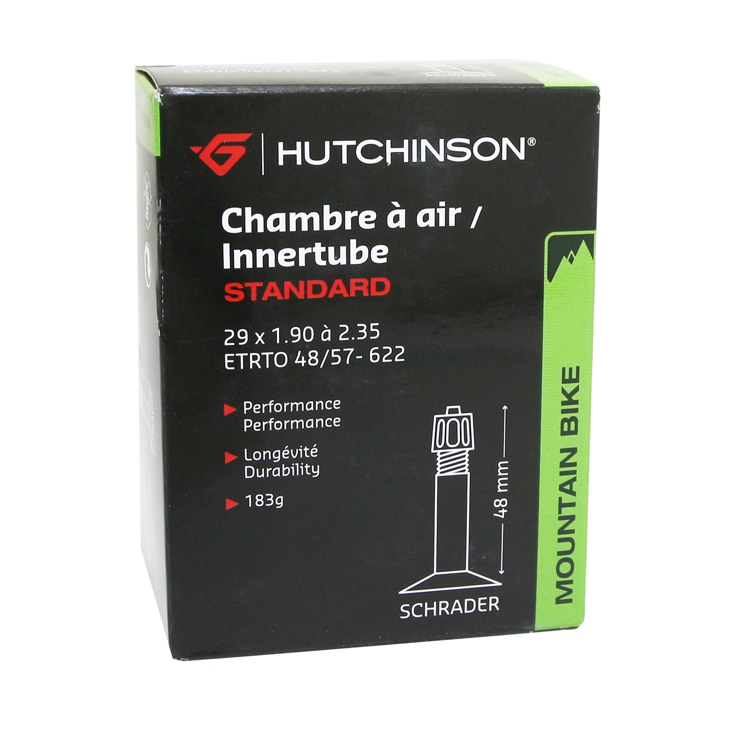 Bicycle inner tube 29 x 1.90-2.35 Hutchinson standard valve 48mm 183g