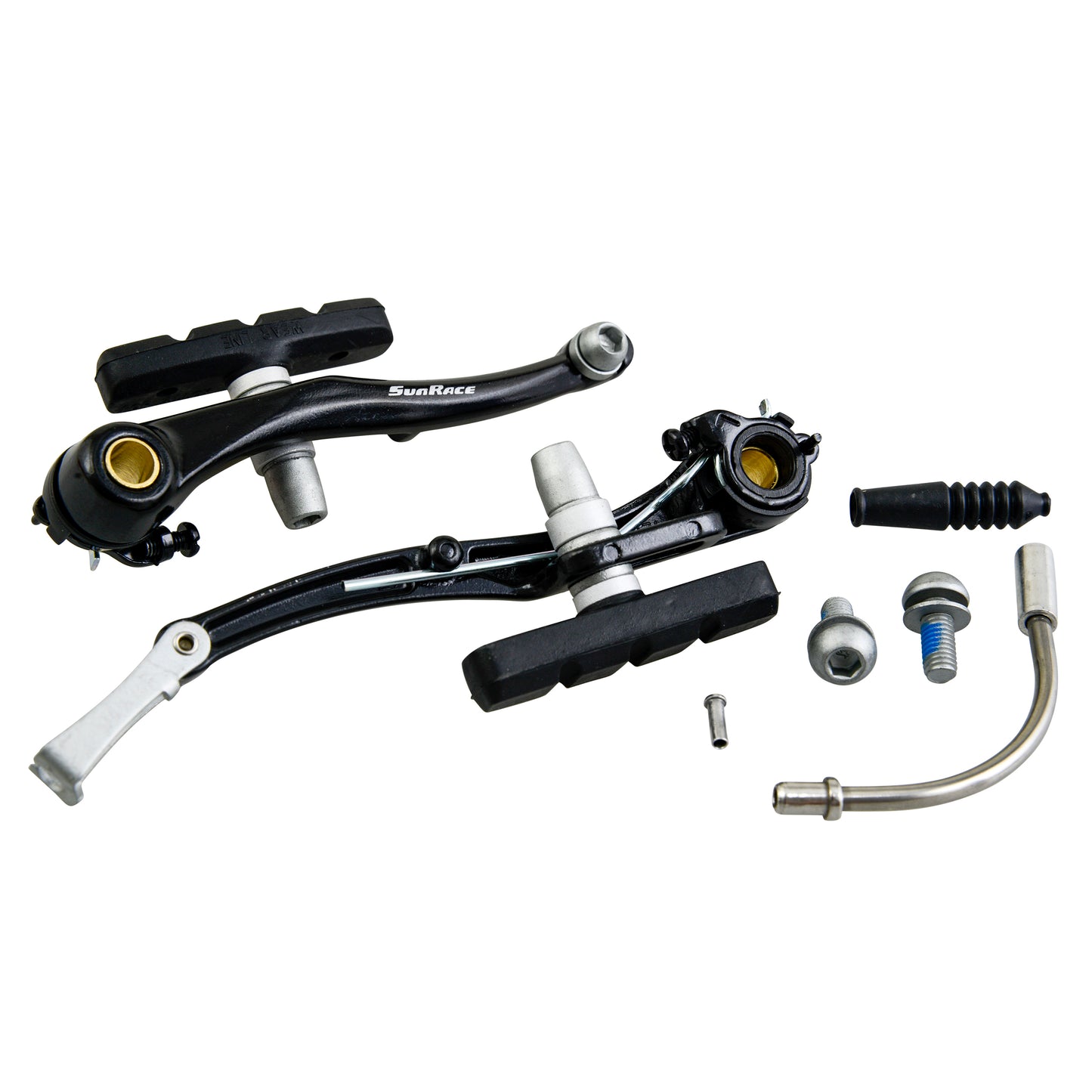 Etrier frein VTT/city v/brake alu Sunrace noir arrière 110mm coude 135°