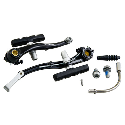 Etrier frein VTT/city v/brake alu Sunrace noir arrière 110mm coude 135°
