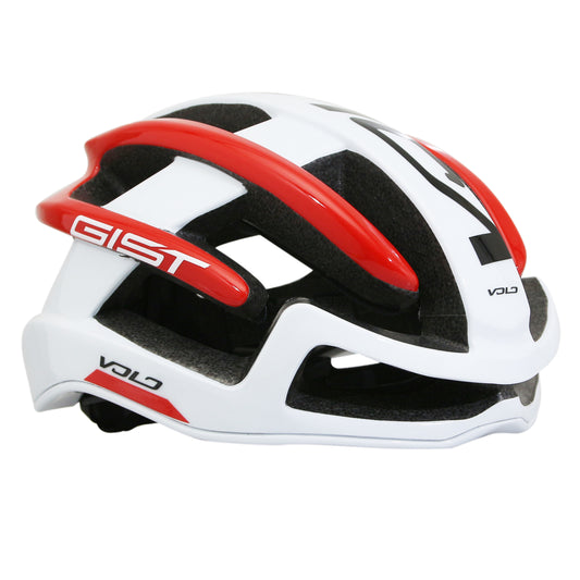 Gist Volo Adult Road Bike Helmet - Glossy White/Red, Full In-Mold