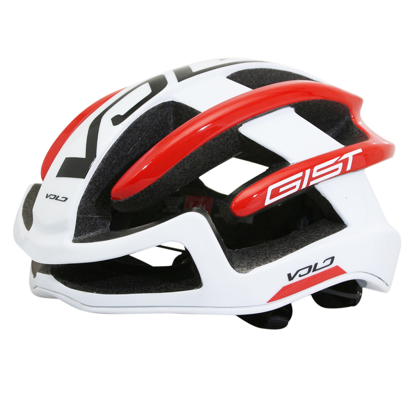 Casque vélo adulte Gist route volo blanc-rouge brillant full in-mold