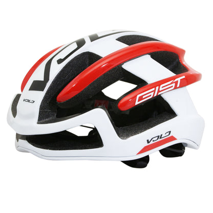 Casque vélo adulte Gist route volo blanc-rouge brillant full in-mold