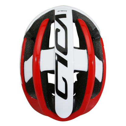 Casque vélo adulte Gist route volo blanc-rouge brillant full in-mold