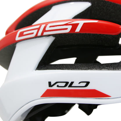 Casque vélo adulte Gist route volo blanc-rouge brillant full in-mold