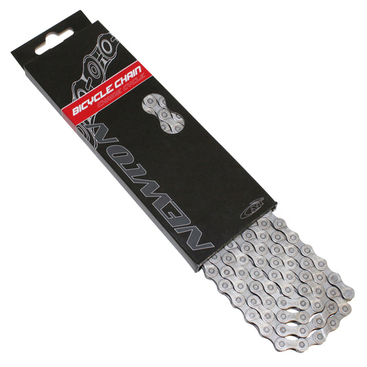 9-speed bike chain. Newton grey 114-link Road-MTB Shimano-Campagnolo-Sram compatible